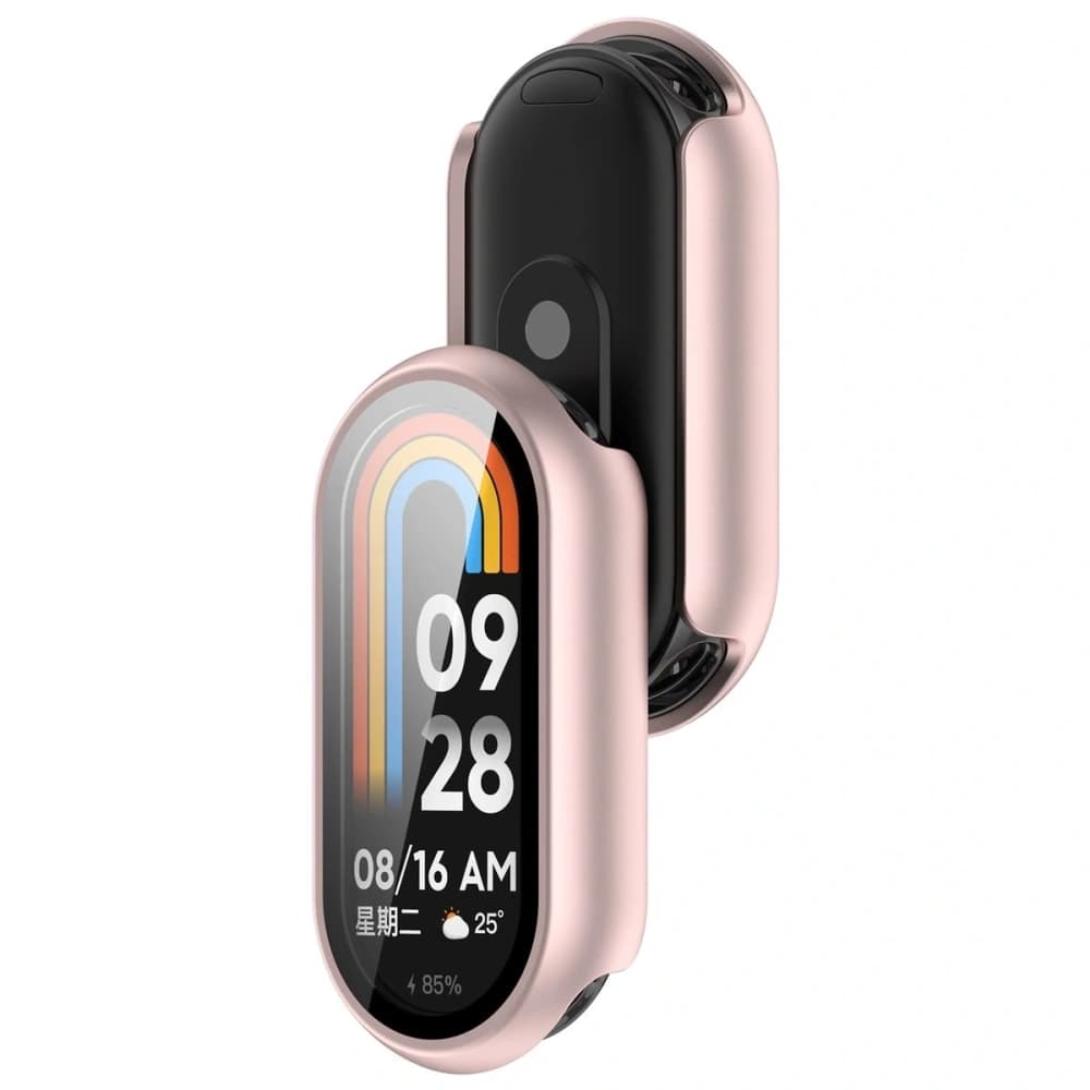Bizon Case+Glass Uhr Xiaomi Smart Band 10 hellrosa - 1