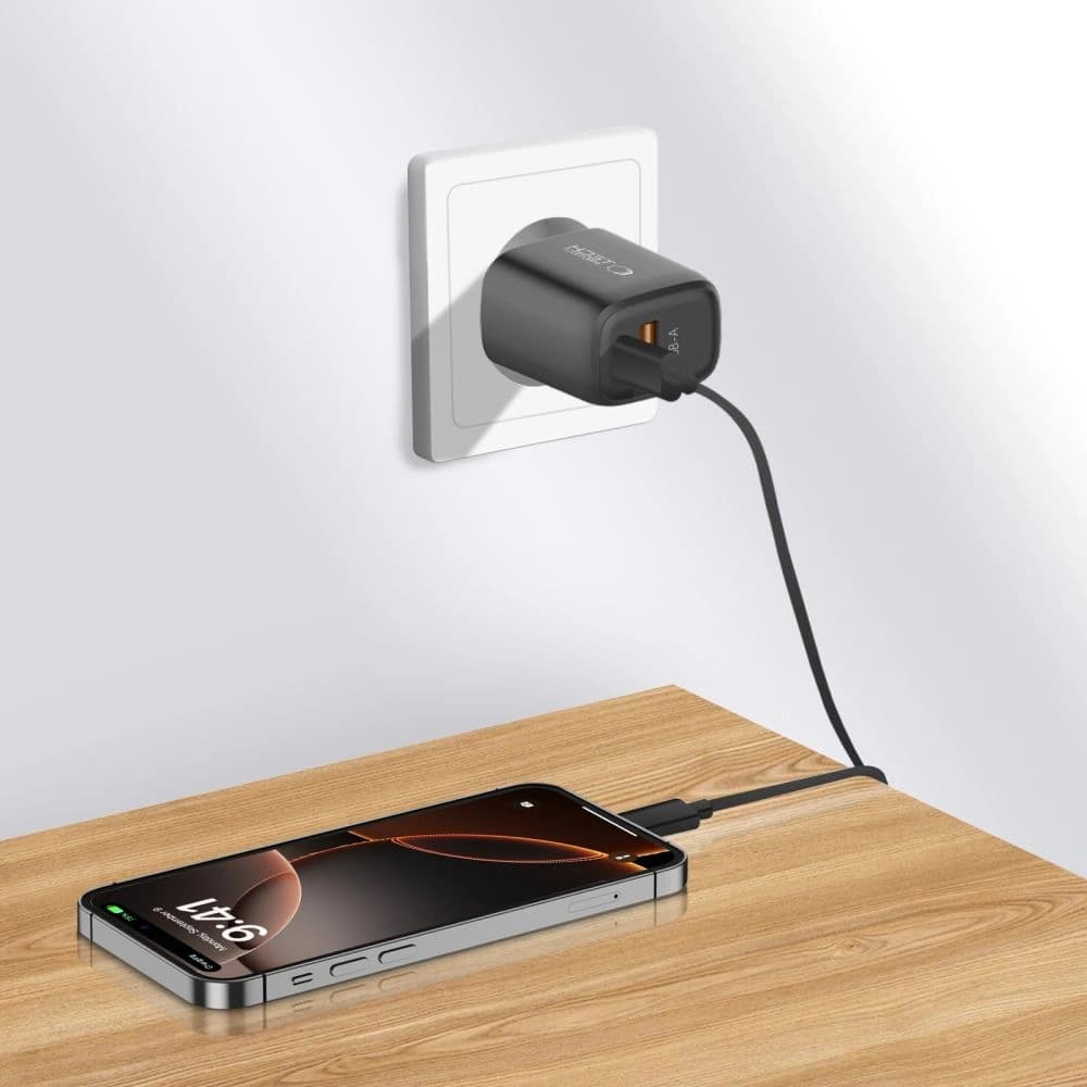 Tech-Protect NCA30 USB-A, USB-C Network Charger PD 30W / QC3.0 Black - 6