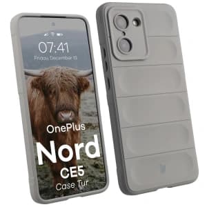 Caz Bizon Tur OnePlus Nord CE5 5G gri deschis