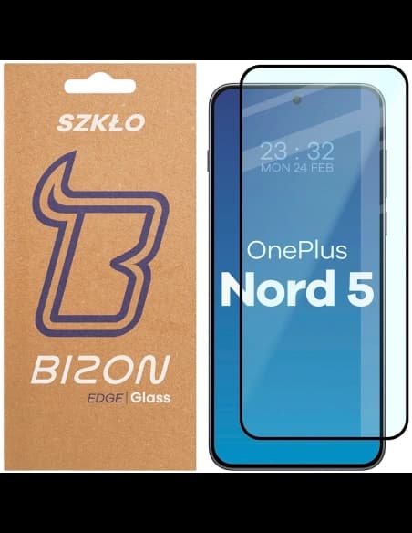 Szkło hartowane Bizon Glass Edge 2 do OnePlus Nord 5 czarna ramka