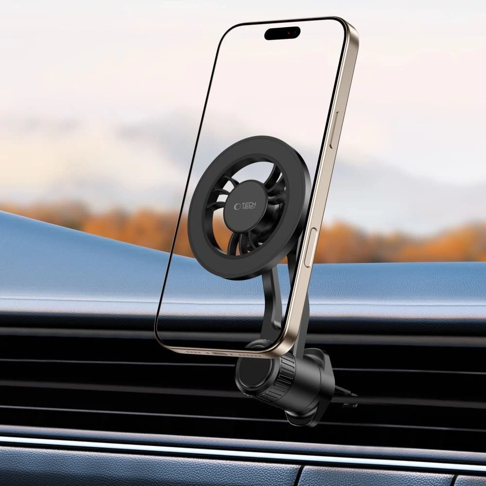 Uchwyt samochodowy do kratki Tech-Protect N56 Magnetic MagSafe Rotable Vent Car Mount Black - 7