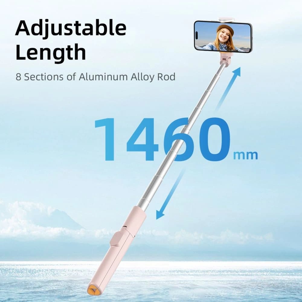 Tech-Protect L09S Bluetooth selfie tyč s tripodem růžová - 7