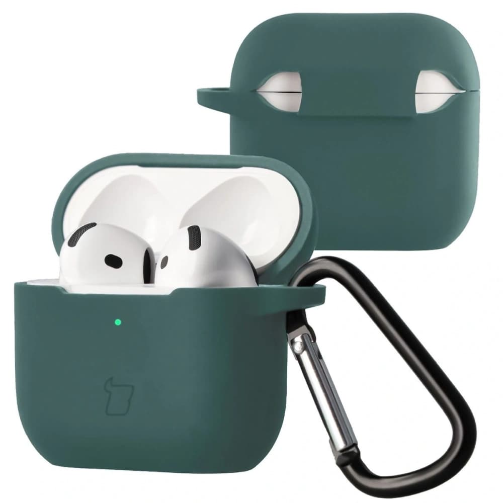 Bizon Case Headphone Silicone Apple AirPods 4 dark green - 1