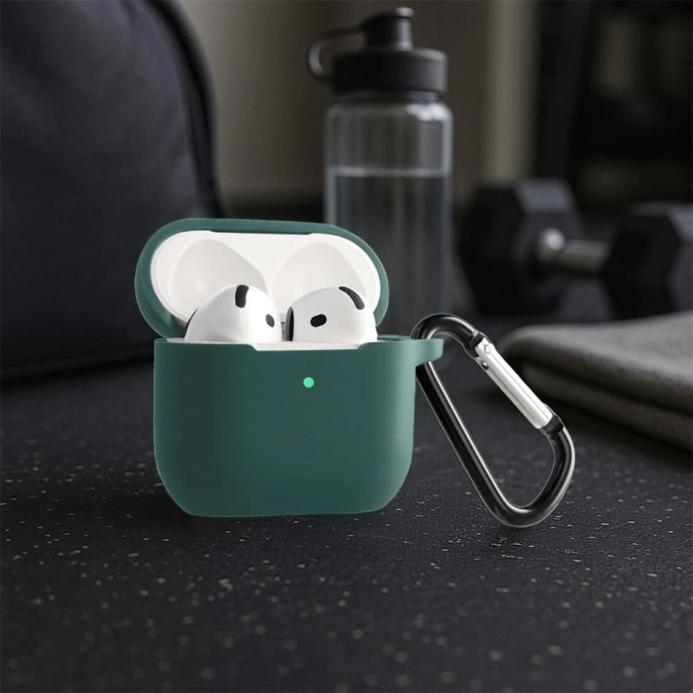 Bizon Case Headphone Silicone Apple AirPods 4 dark green - 4