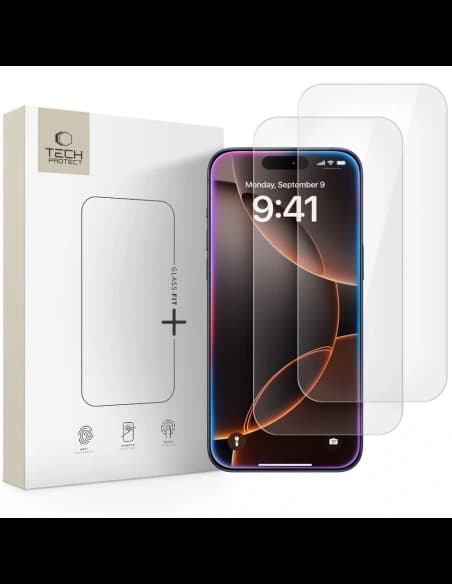 Szkło hartowane Tech-Protect Glass Fit+ do Apple iPhone 16 Pro Max / 17 Pro Max Clear [2 PACK]