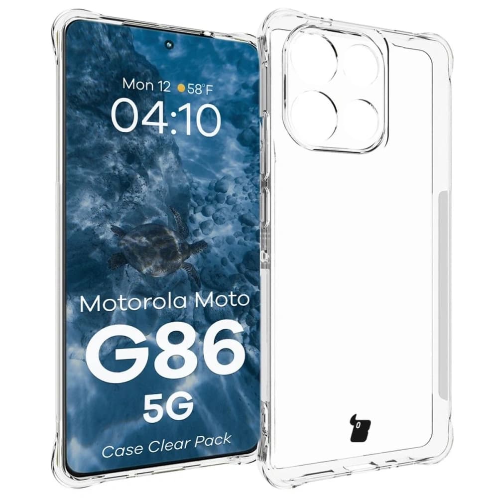 Bizon Case Clear Pack tok + 2x kijelzőfólia Motorola Moto G86 5G-hez - 3