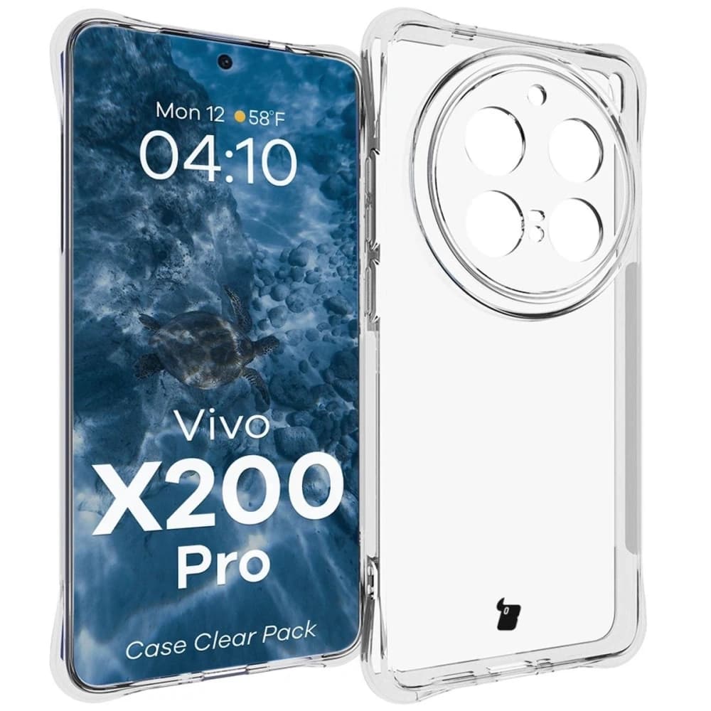 Bizon Case Clear Pack Hülle + 2x Displayschutzfolie Vivo X200 Pro - 3