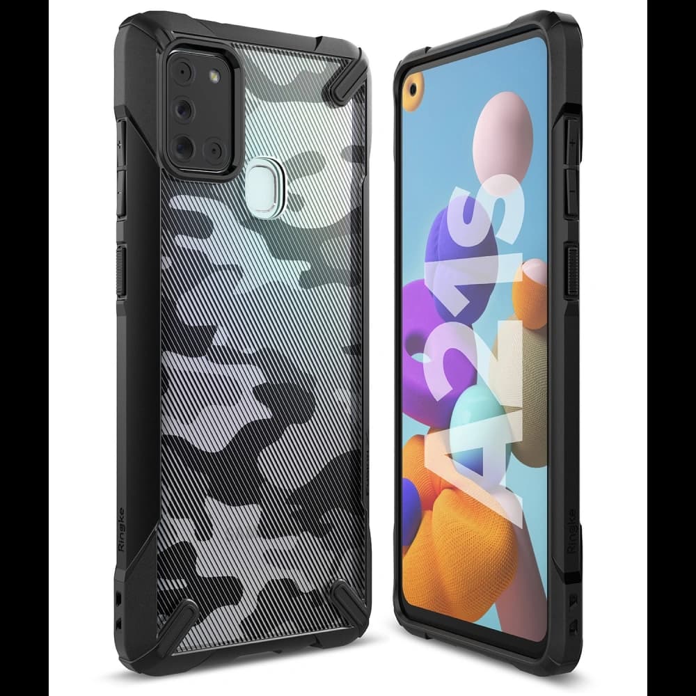 Etui Ringke Fusion-X Samsung Galaxy A21s Camo (Moro) Negru - 2