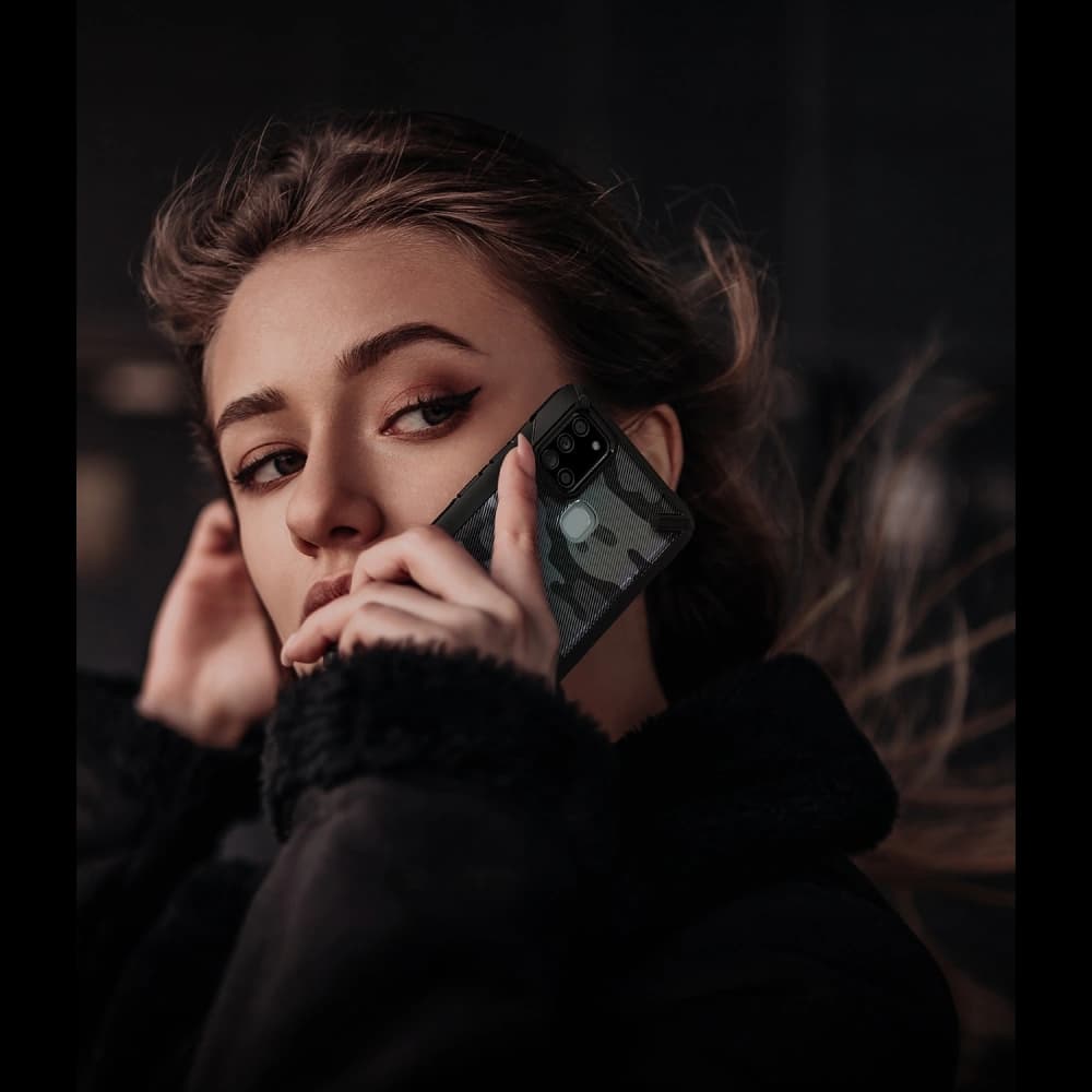 Etui Ringke Fusion-X Samsung Galaxy A21s Camo (Moro) Negru - 3