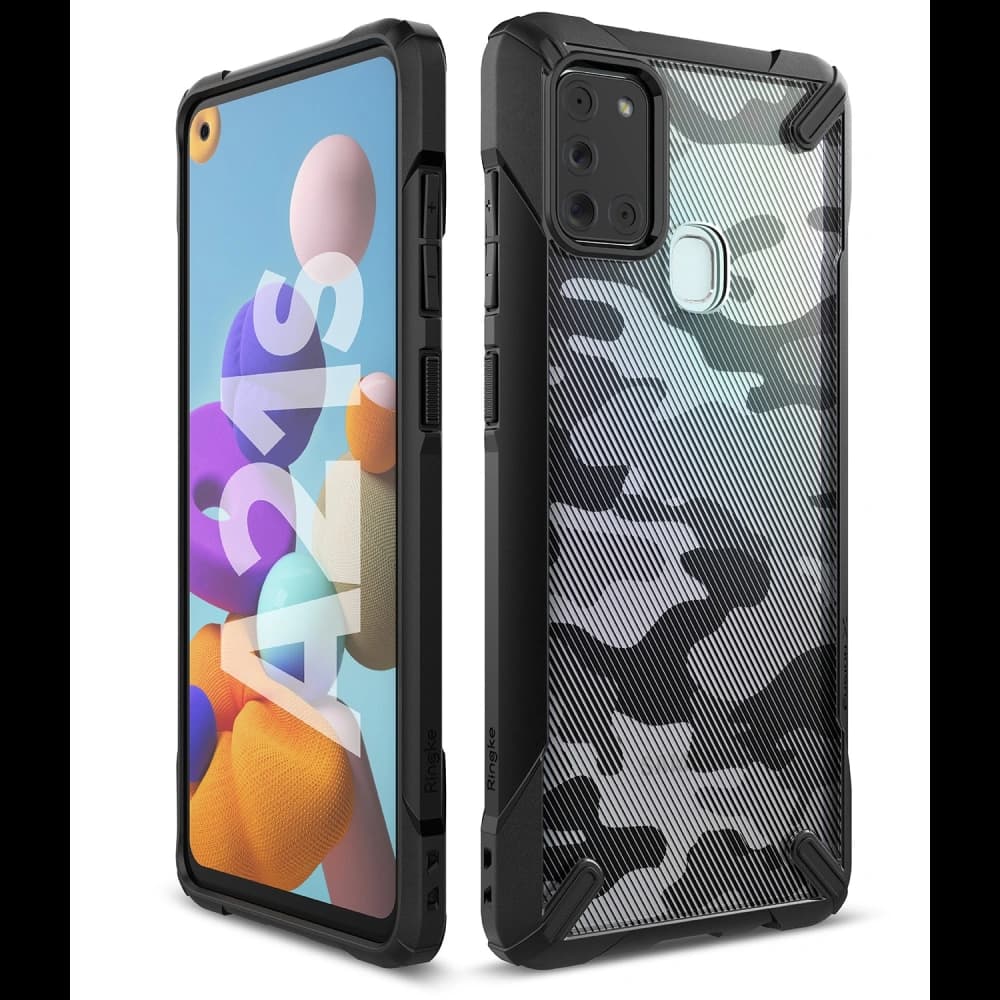 Etui Ringke Fusion-X Samsung Galaxy A21s Camo (Moro) Negru - 4