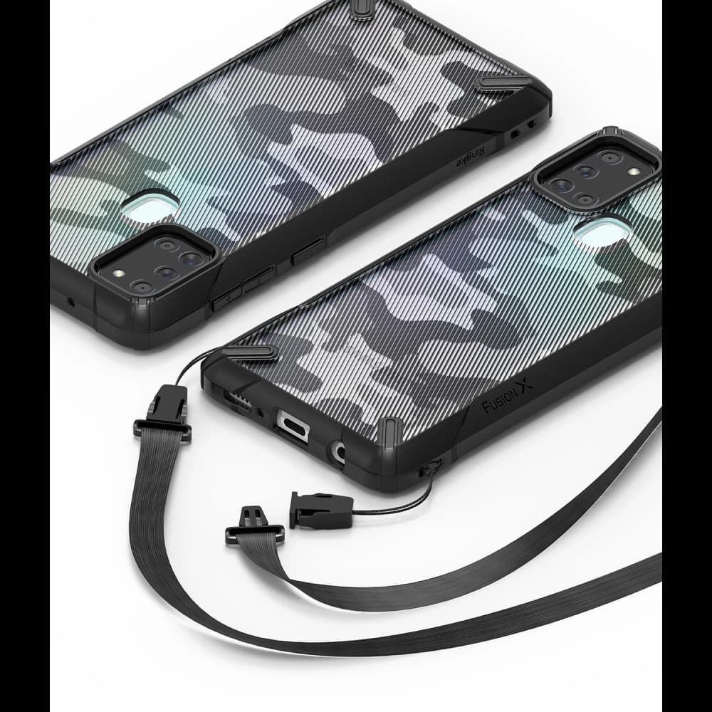 Etui Ringke Fusion-X Samsung Galaxy A21s Camo (Moro) Negru - 7