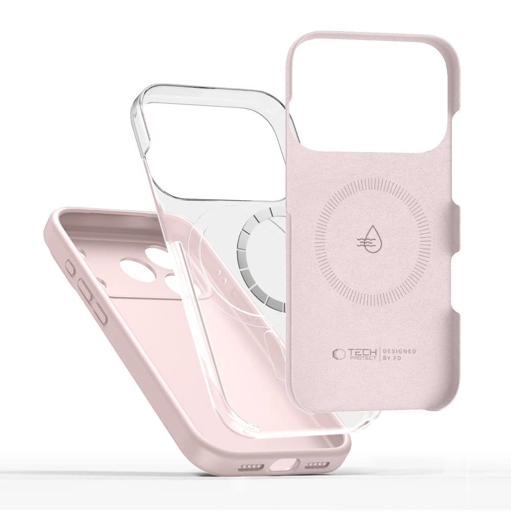Tech-Protect silikonový MagSafe pro Apple iPhone 17 Pro Pink Pearl - 2