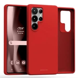 Mercury Pure MagSafe Silicone Samsung Galaxy S25 Ultra red