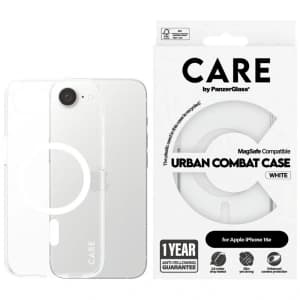 CARE by PanzerGlass Flagship Urban Combat White MagSafe Apple iPhone 17e / 16e clear