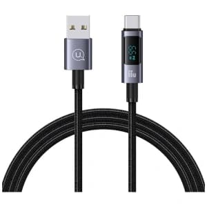 USAMS Sufeng Sorozat US-SJ673 66W 6A Gyors Töltő USB-C USB-A kábel 1,2m korrózióálló