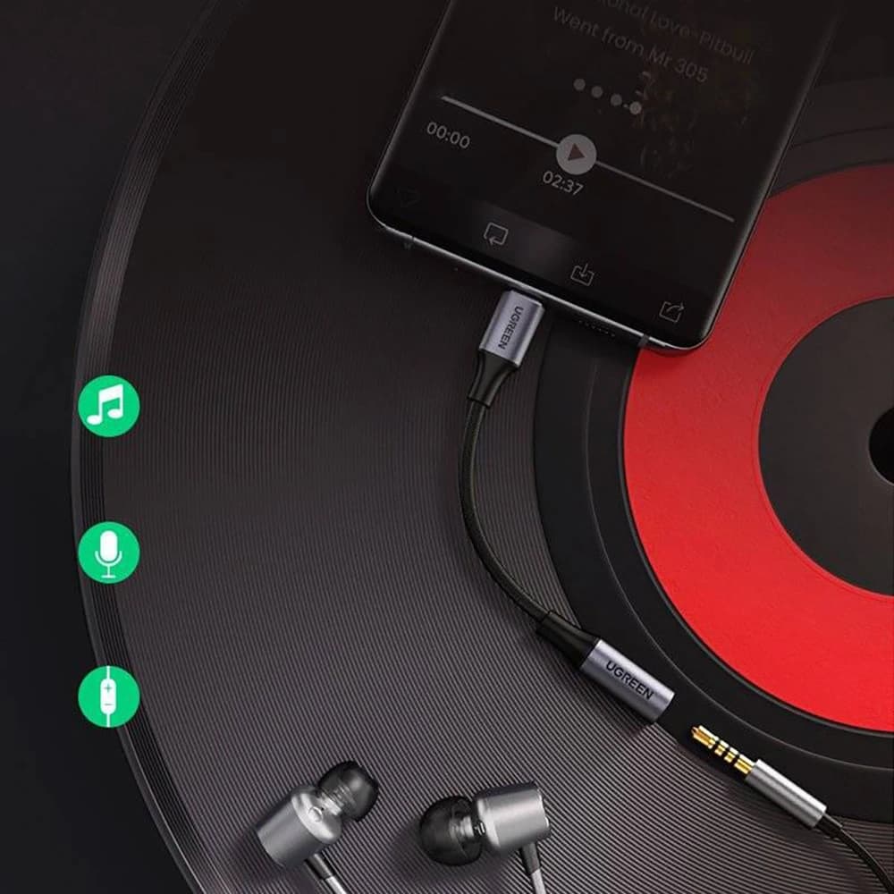 UGREEN AV161 Audio-Adapter USB-C (männlich) / Mini-Klinke 3,5 mm (weiblich) 10 cm grau - 9