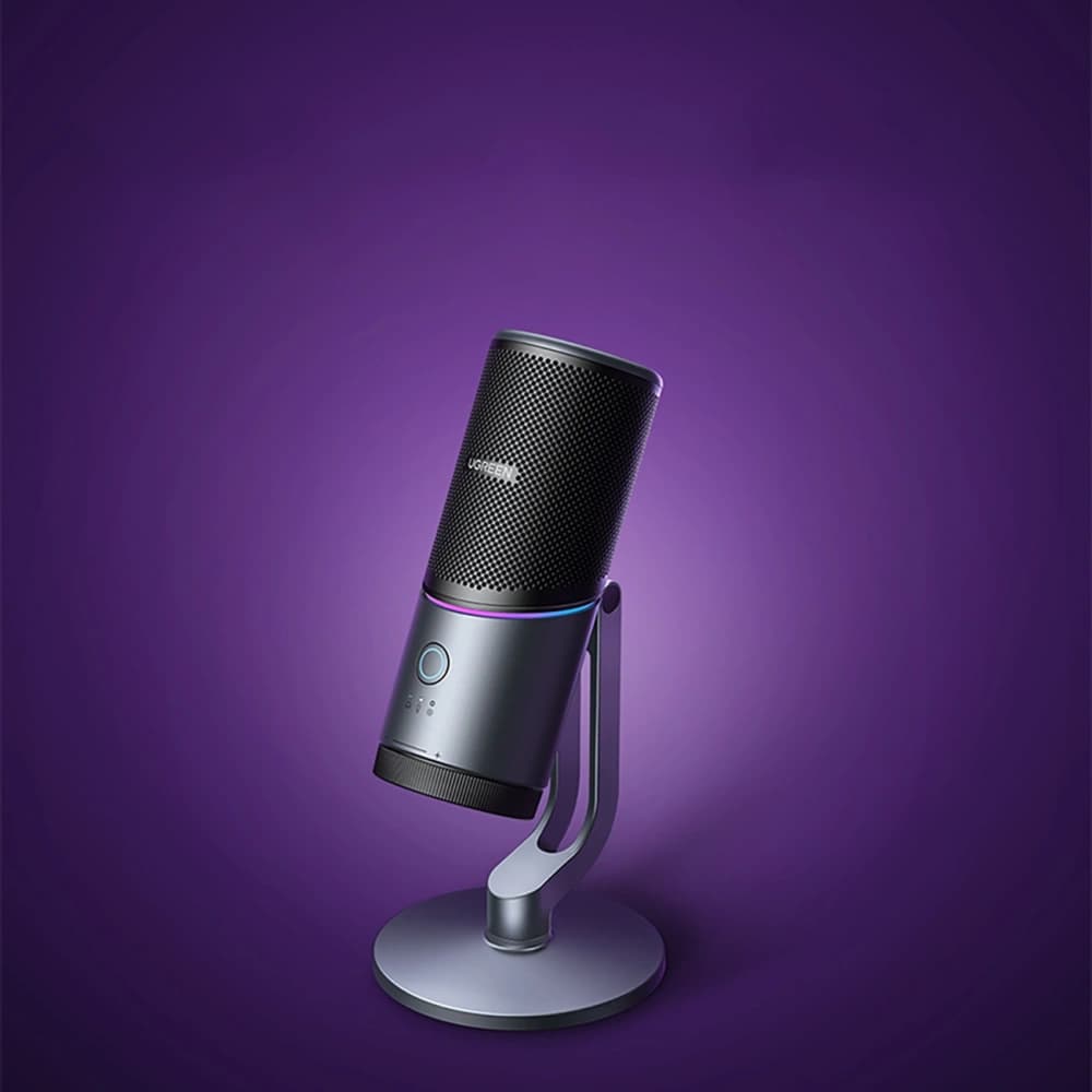 Microfon de birou UGREEN CM769 USB-A RGB LED argintiu - 11