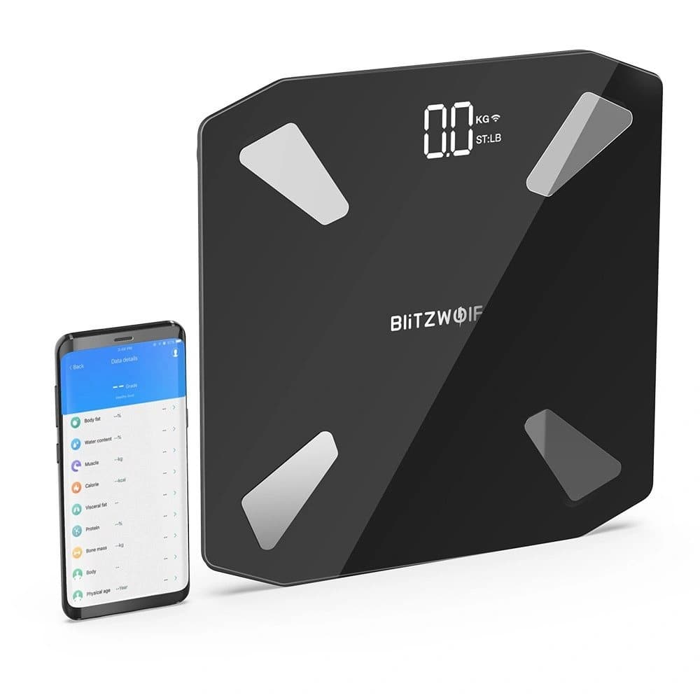 BlitzWolf BW-SC3 smart scale WiFi with 13 body measurement functions (black) - 1