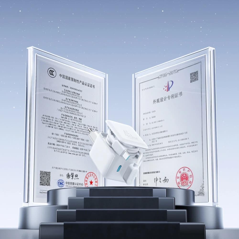 Ładowarka sieciowa Joyroom JR-TCL05 45W GaN 2x USB-C z organizerem na kabel + kabel USB-C / USB-C biała - 8