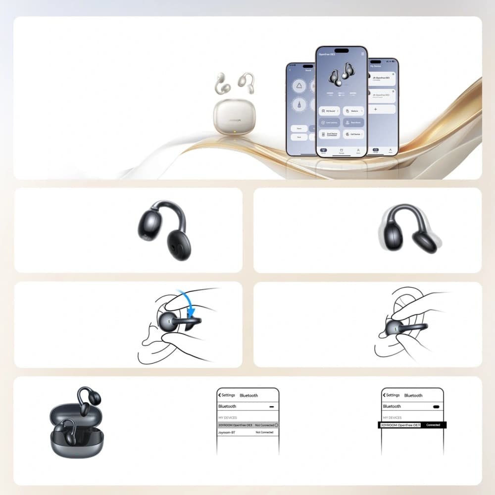 Joyroom Openfree JR-OE3 TWS Wireless Open-Ear Headphones Black - 4