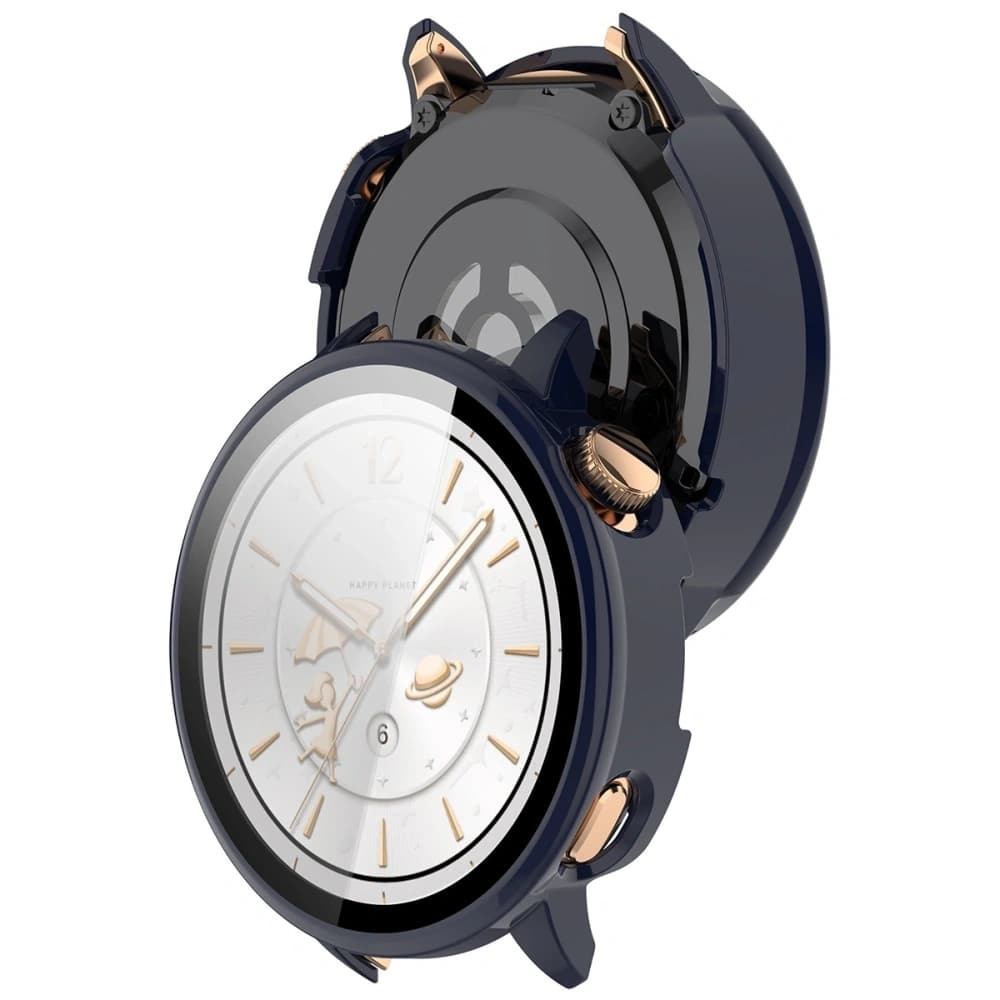 Etui ze szkłem do zegarka Bizon Case+Glass Watch do OnePlus Watch 3 43mm niebieskie - 1