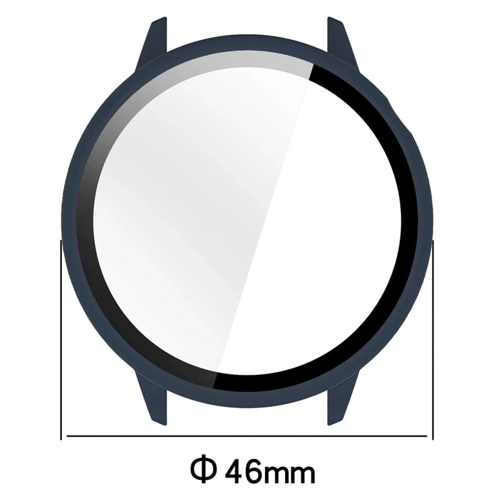 Etui ze szkłem do zegarka Bizon Case+Glass Watch do OnePlus Watch 3 43mm niebieskie - 2