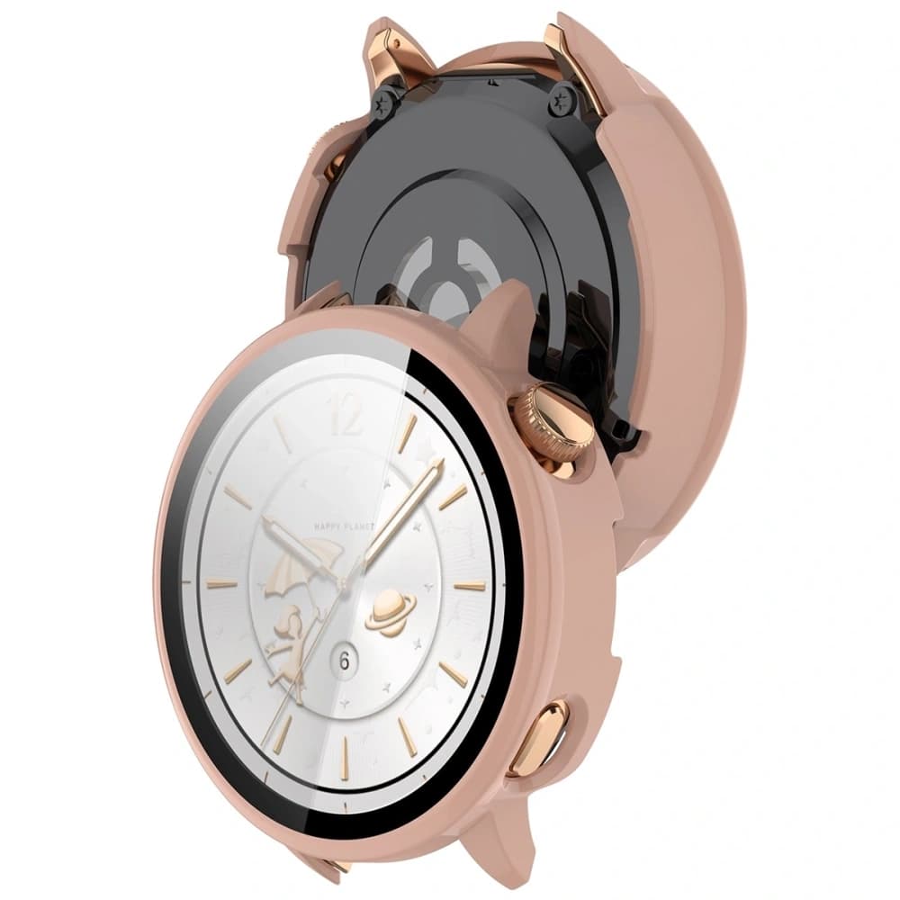 Etui ze szkłem do zegarka Bizon Case+Glass Watch do OnePlus Watch 3 43mm różowe - 1