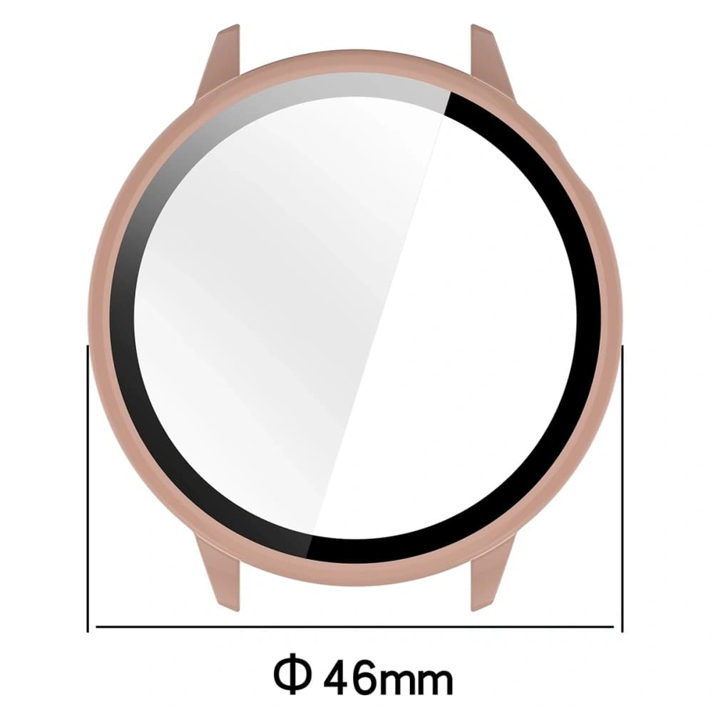 Etui ze szkłem do zegarka Bizon Case+Glass Watch do OnePlus Watch 3 43mm różowe - 2