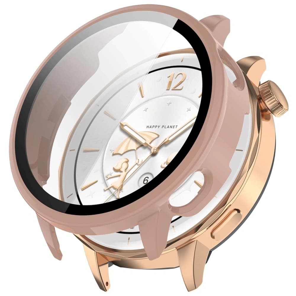 Etui ze szkłem do zegarka Bizon Case+Glass Watch do OnePlus Watch 3 43mm różowe - 4