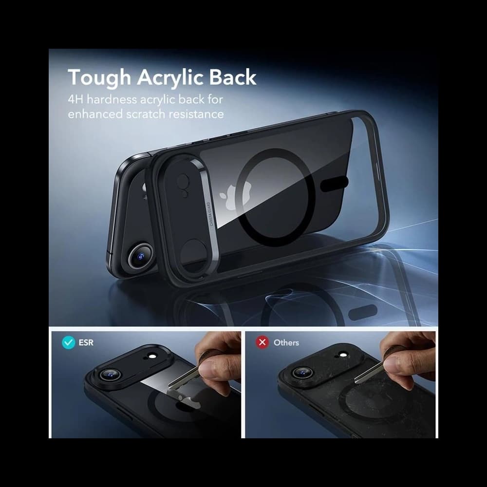 Set ESR husă + sticlă de protecție Classic Hybrid MagSafe & Tempered Glass pentru Apple iPhone Air Clear/negru - 7