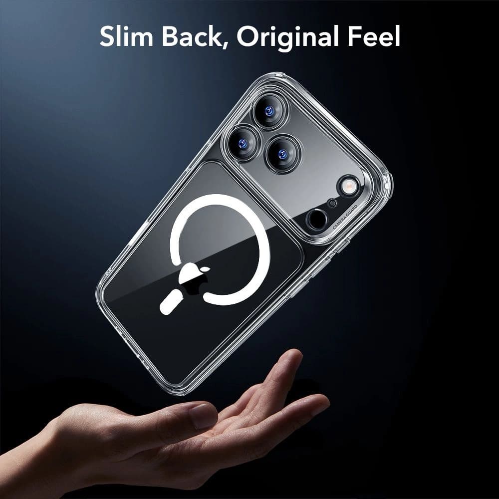ESR Classic Hybrid MagSafe Case + Tempered Glass Screen Protector for Apple iPhone 17 Pro Max Clear - 8