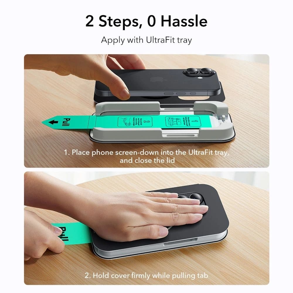 ESR Ultrafit Edzett Üveg Apple iPhone 16 Pro / 17 Clear [2 CSOMAG] - 6