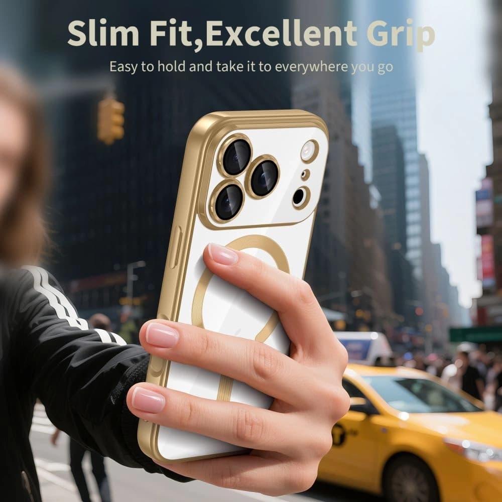 Etui Tech-Protect MagFlex MagSafe pentru Apple iPhone 17 Pro Gold Strălucitor - 4