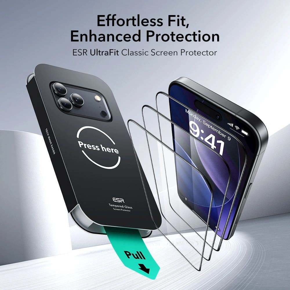 ESR Ultrafit Tempered Glass for Apple iPhone 17 Pro Max Clear [2 PACK] - 2