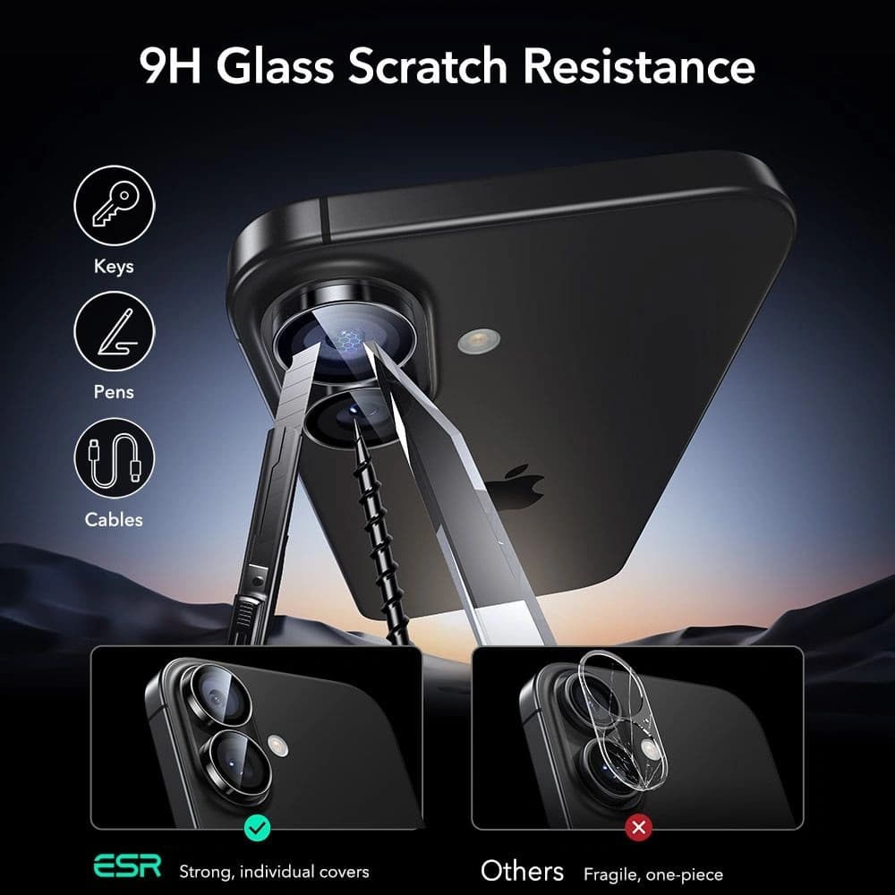 Osłona na aparat ESR Armorite Camera Protector do Apple iPhone 16 / 16 Plus / 17 Black - 6