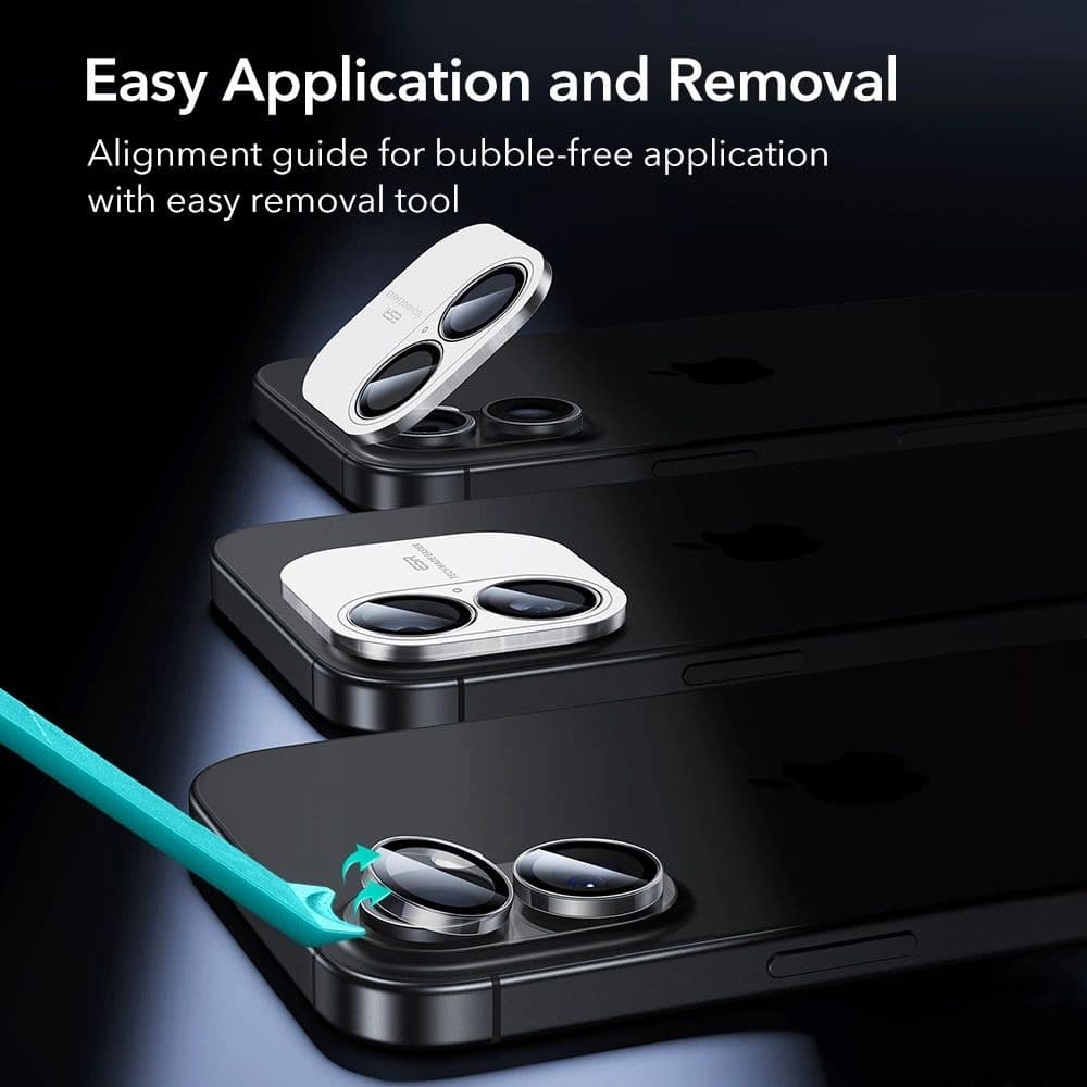 ESR Armorite Camera Protector for Apple iPhone 16 / 16 Plus / 17 Clear - 8