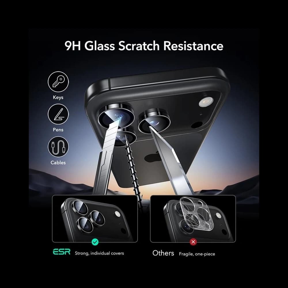 Ochranný kryt na fotoaparát ESR Armorite Camera Protector pro Apple iPhone 14 Pro / 14 Pro Max / 15 Pro / 15 Pro Max / 16 Pro / 16 Pro Max / 17 Pro / 17 Pro Max Černý - 7