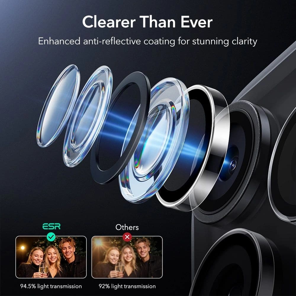 ESR Armorite Kamera Védő Apple iPhone 14 Pro / 14 Pro Max / 15 Pro / 15 Pro Max / 16 Pro / 16 Pro Max / 17 Pro / 17 Pro Max Átlátszó - 6