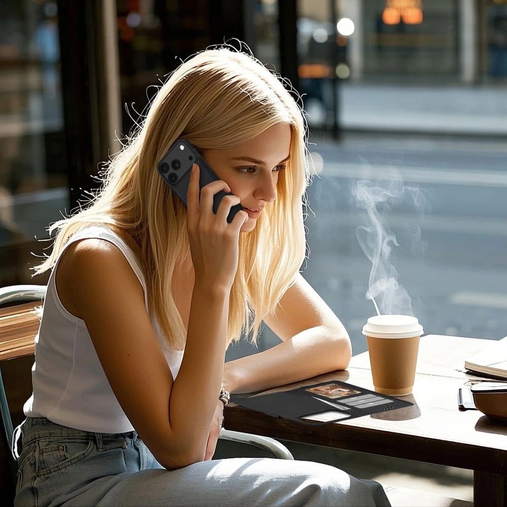 Tech-protect Wallet MagSafe Apple iPhone 17 Pro Matt Fekete - 4