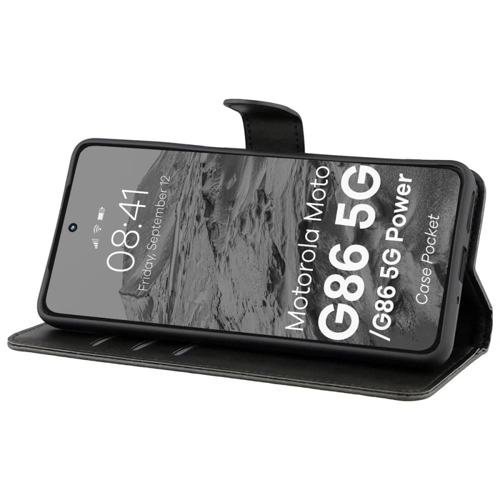 Bizon tok zseb Motorola Moto G86 5G / G86 Power 5G fekete - 5