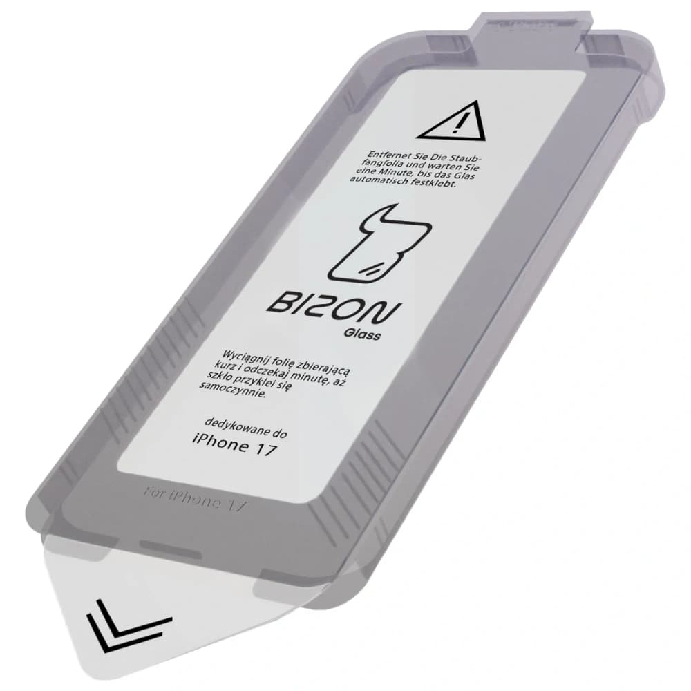 Szkło hartowane z ramką do łatwej aplikacji Bizon Glass Aplikator do Apple iPhone 17 [2 PACK] - 4