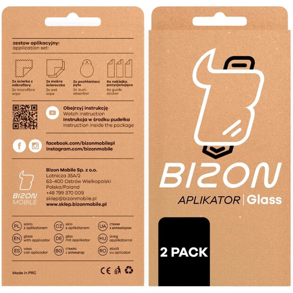 Szkło hartowane z ramką do łatwej aplikacji Bizon Glass Aplikator do Apple iPhone 17 [2 PACK] - 5