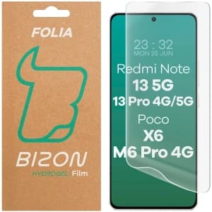 Bizon Glass Hydrogel Elülső Xiaomi POCO X6 / Redmi Note 13 5G / Redmi Note 13 Pro 4G / 5G / POCO M6 Pro 4G