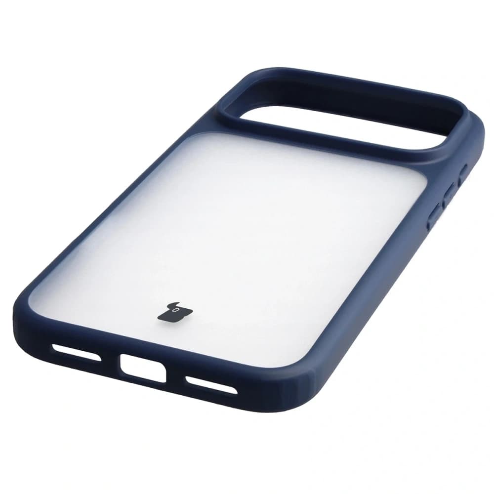 Bizon Case Angelo Apple iPhone 17 Pro Max semi-transparent mit einem navyblauen Rahmen - 5