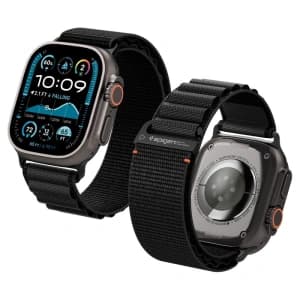 Spigen WBF1 Szíj Apple Watch 6/7/8/9/10/SE/Ultra 1/2 44/45/46/49mm Fekete