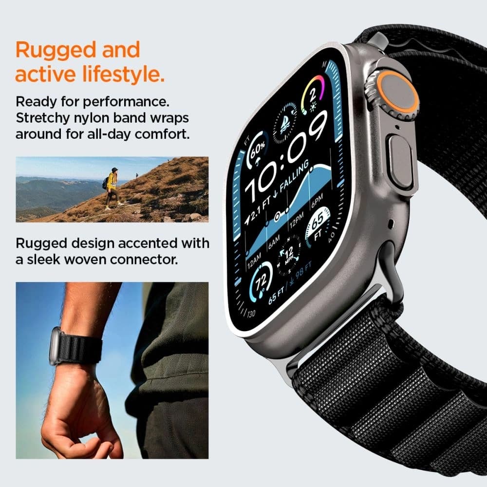 Spigen WBF1 Szíj Apple Watch 6/7/8/9/10/SE/Ultra 1/2 44/45/46/49mm Fekete - 16