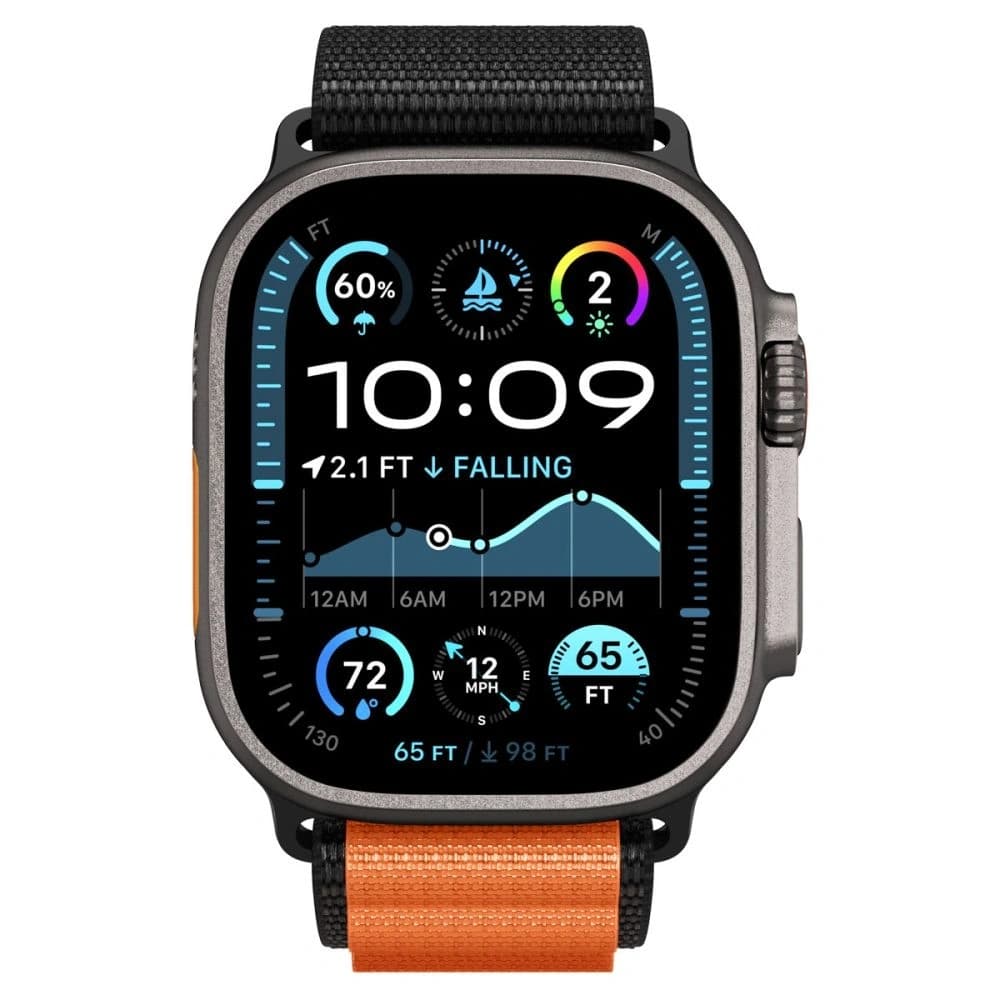 Spigen WBF1 Szíj Apple Watch 6/7/8/9/10/SE/Ultra 1/2 44/45/46/49mm Fekete/narancs - 4