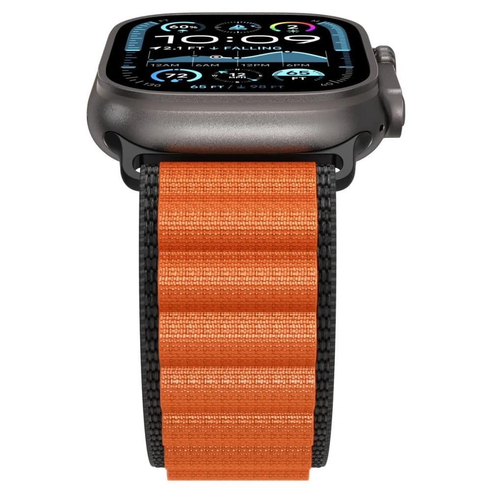 Spigen WBF1 Szíj Apple Watch 6/7/8/9/10/SE/Ultra 1/2 44/45/46/49mm Fekete/narancs - 7