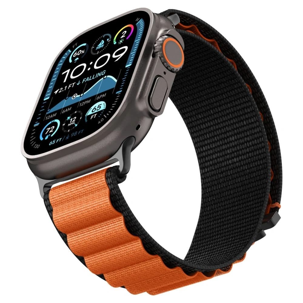 Spigen WBF1 Szíj Apple Watch 6/7/8/9/10/SE/Ultra 1/2 44/45/46/49mm Fekete/narancs - 8