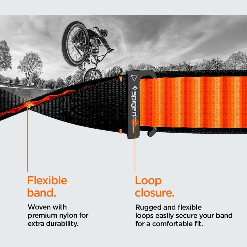 Spigen WBF1 Szíj Apple Watch 6/7/8/9/10/SE/Ultra 1/2 44/45/46/49mm Fekete/narancs - 15